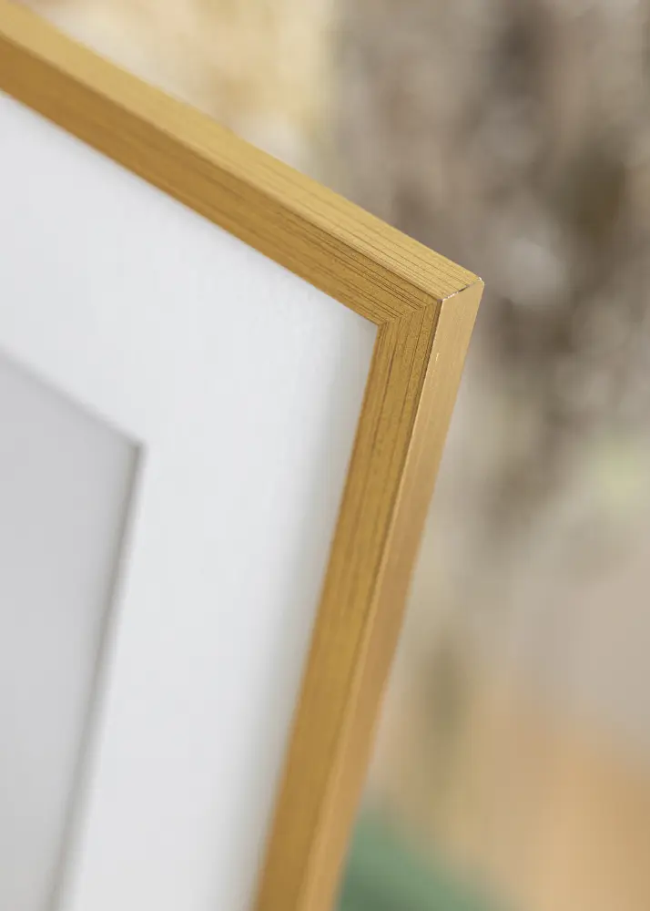 Moldura Edsbyn Dourado 40x50 cm - Passe-partout Branco 29,7x42 cm (A3)