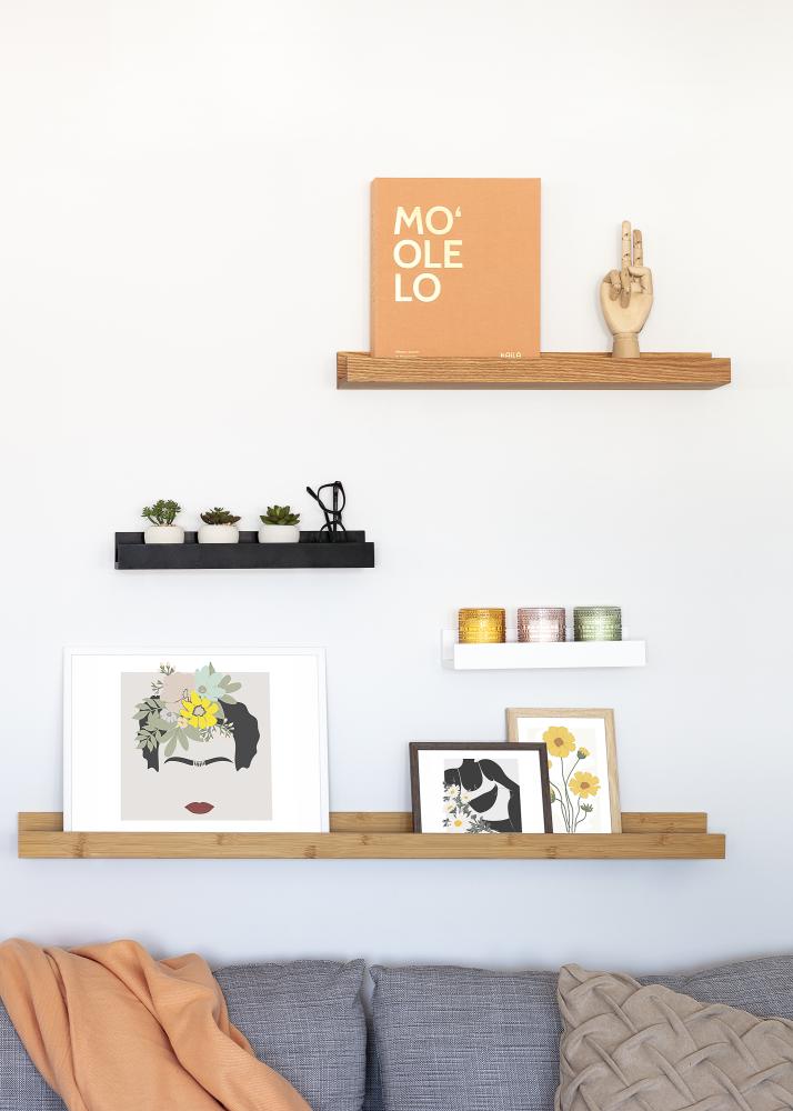 KAILA Prateleira de Quadros Preta 30 cm