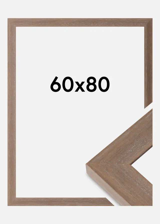 Moldura Juno Vidro acrílico Cinzento 60x80 cm