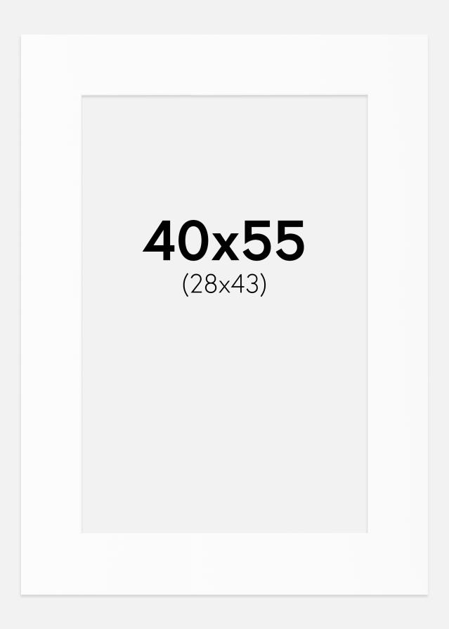 Passe-partout Branco Padrão (Bordo interior branco) 40x55 cm (28x43)