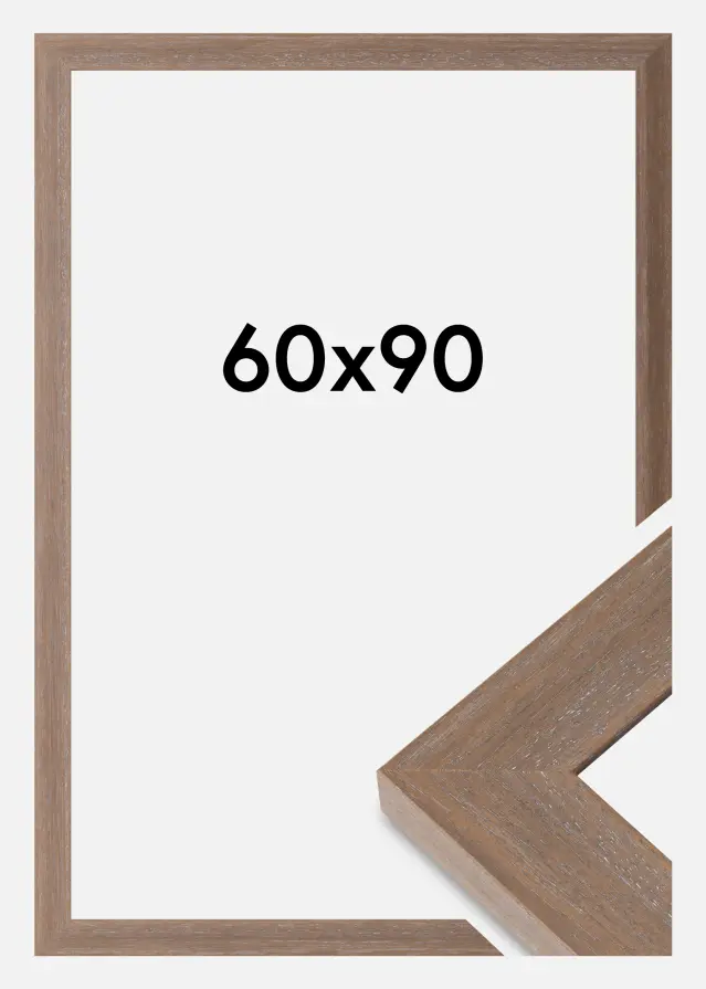 Moldura Juno Vidro acrílico Cinzento 60x90 cm