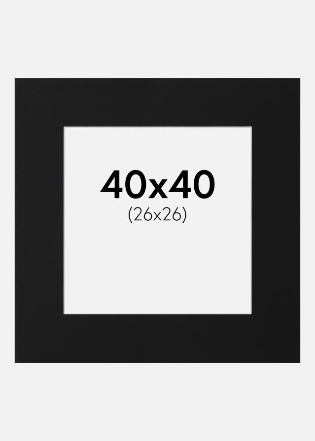 Passe-partout Preto Padrão (Bordo interior branco) 40x40 cm (26x26)
