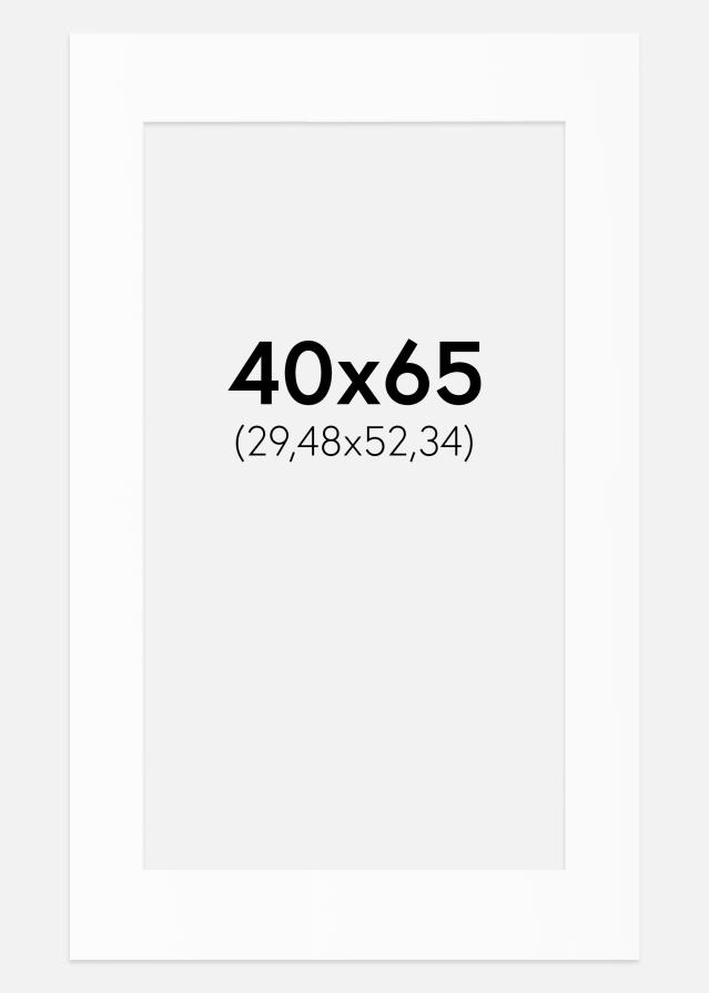 Passe-partout Branco Padrão (Bordo interior branco) 40x65 cm (29,48x52,34)