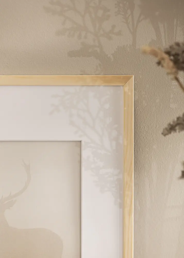 Moldura Galant Pinho 40x40 cm - Passe-partout Branco 10x10 inches