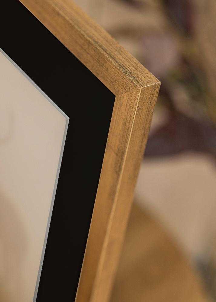 Moldura Stilren Dourado 50x60 cm - Passe-partout Preto 37x46 cm