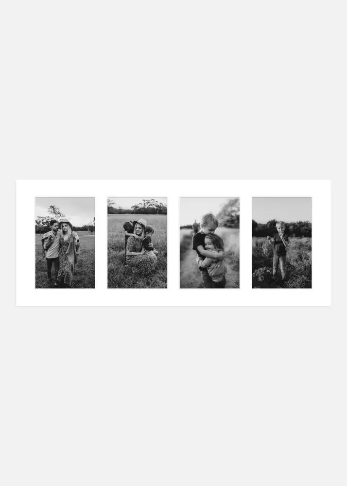 Passe-partout Branco 40x100 cm - Passe-partout p/ conjunto de 4 fotos (19x29 cm)