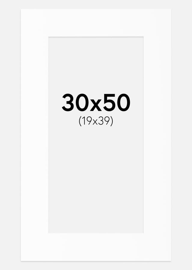 Passe-partout Branco Padrão (Bordo interior branco) 30x50 cm (19x39)