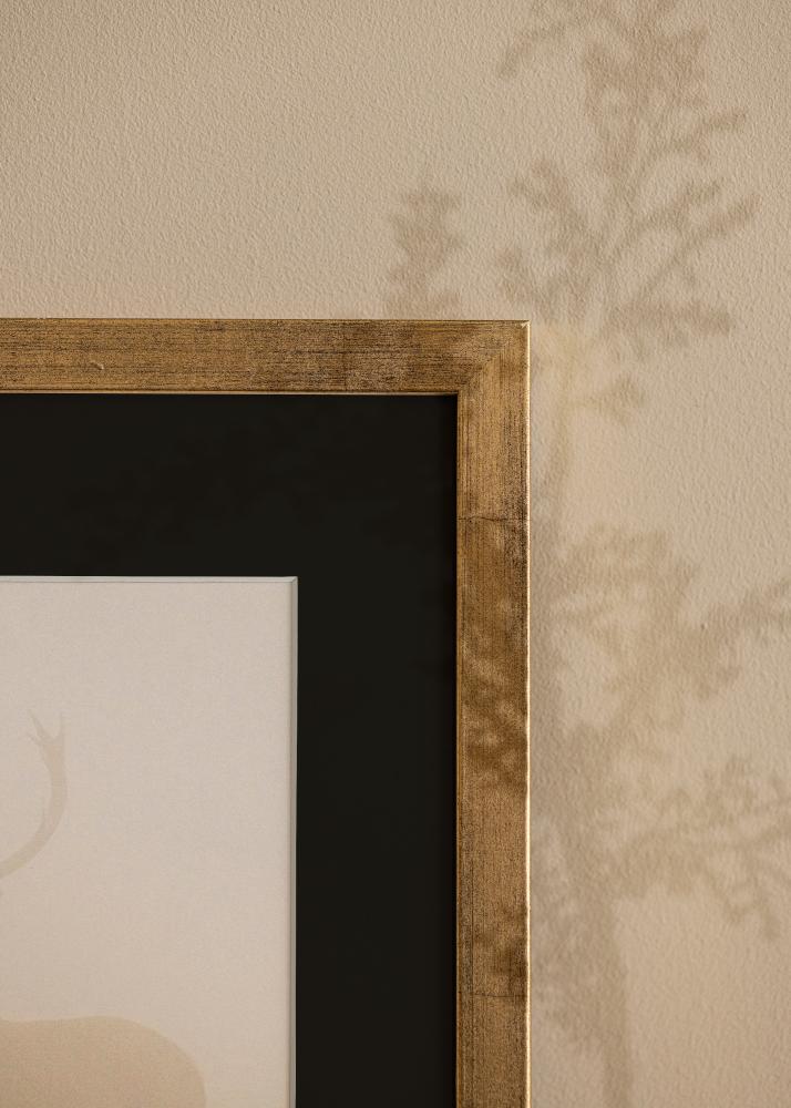 Moldura Stilren Dourado 50x60 cm - Passe-partout Preto 37x46 cm