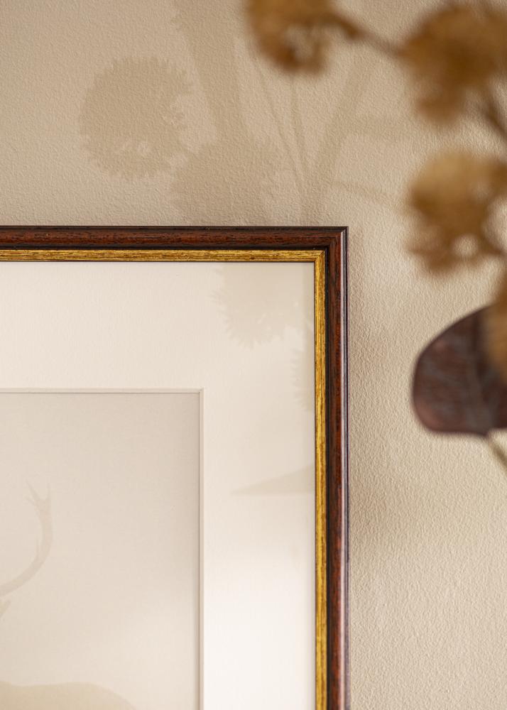 Moldura Horndal Marrom 34x42 cm - passe-partout Branco 26x34 cm