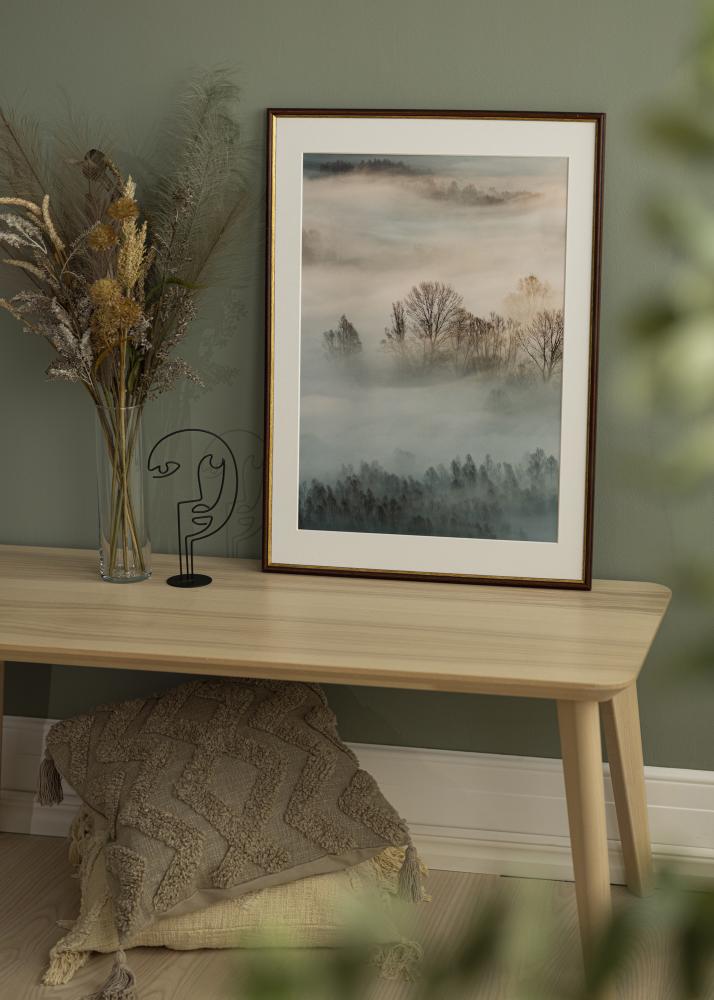 Moldura Horndal Marrom 34x42 cm - passe-partout Branco 26x34 cm