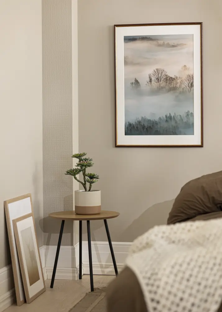 Moldura Horndal Marrom 30x80 cm - passe-partout Branco 20x70 cm