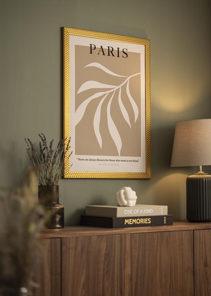 Moldura Grace Vidro acrílico Dourado 50x70 cm