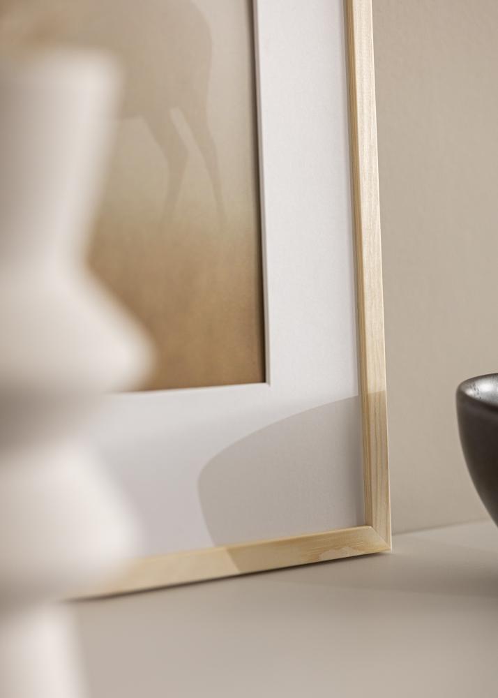 Moldura Galant Pinho 30x30 cm - Passe-partout Branco 20x20 cm