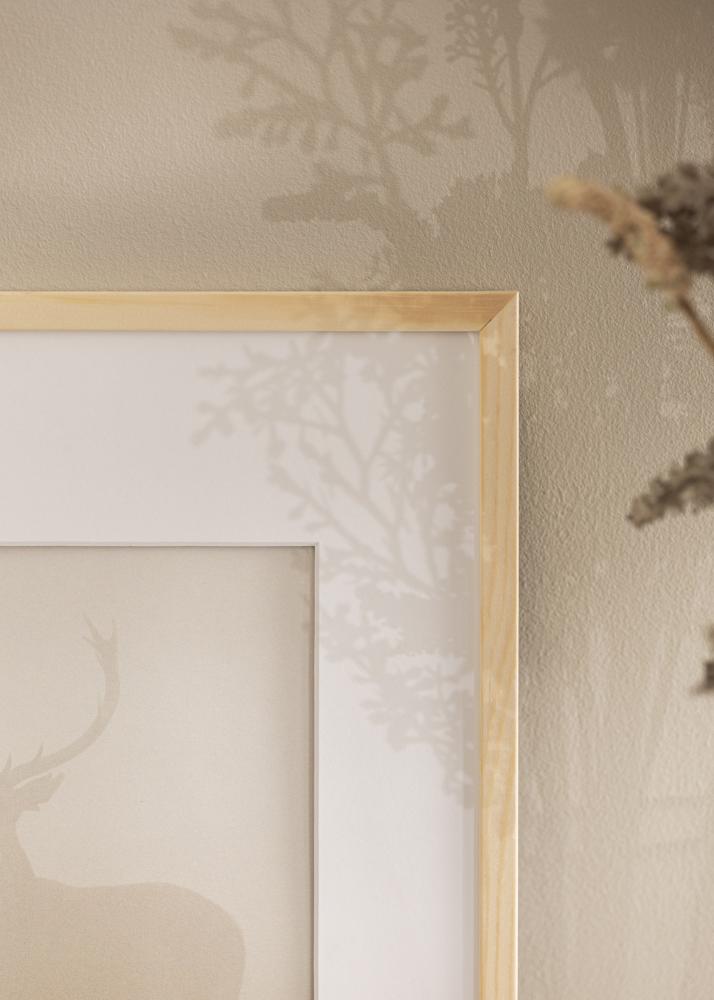 Moldura Galant Pinho 30x30 cm - Passe-partout Branco 20x20 cm