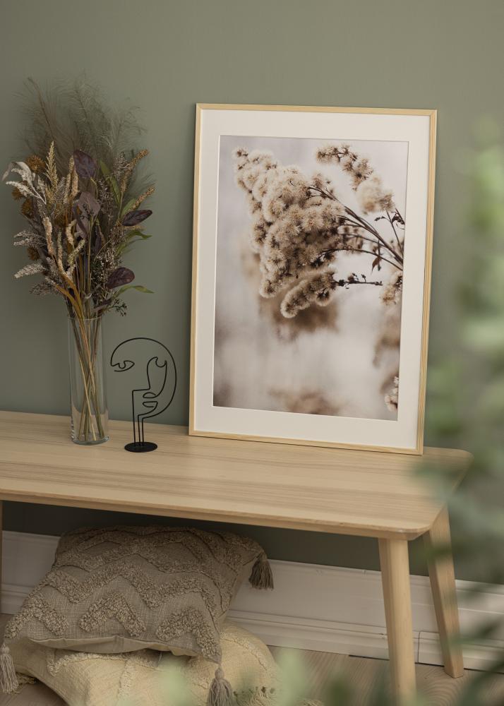 Moldura Galant Pinho 30x30 cm - Passe-partout Branco 20x20 cm