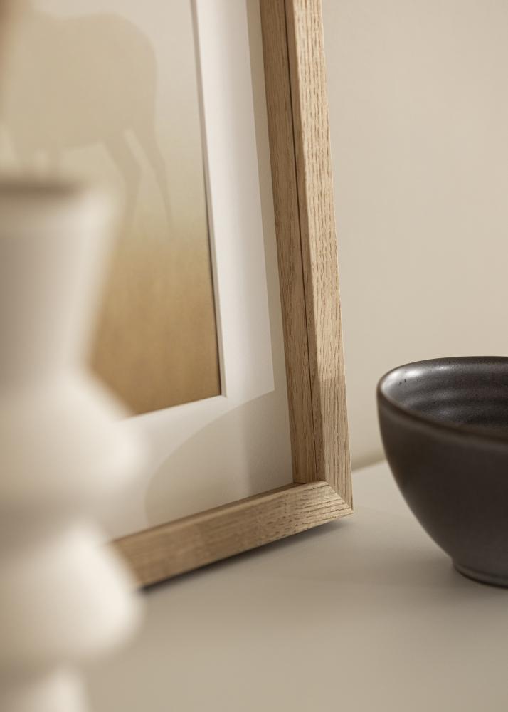 Moldura Amanda Caixa Vidro acrílico Carvalho 50x70 cm