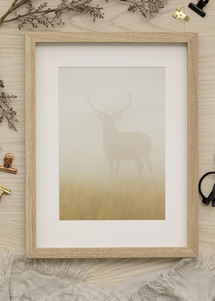 Moldura Amanda Caixa Vidro acrílico Carvalho 50x70 cm