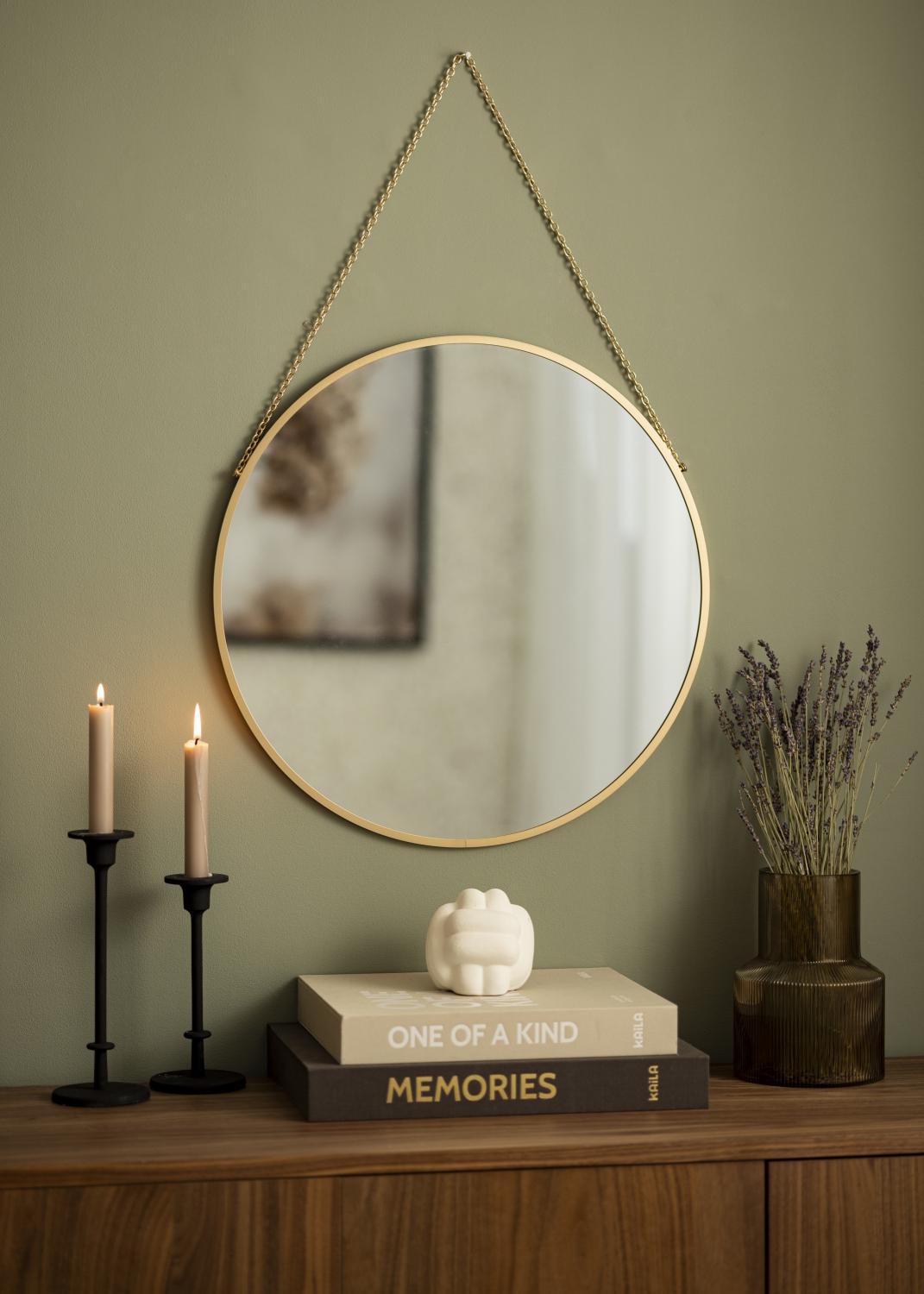 Product Image for Rund Espelho Modern Dourado 50 cm Ø