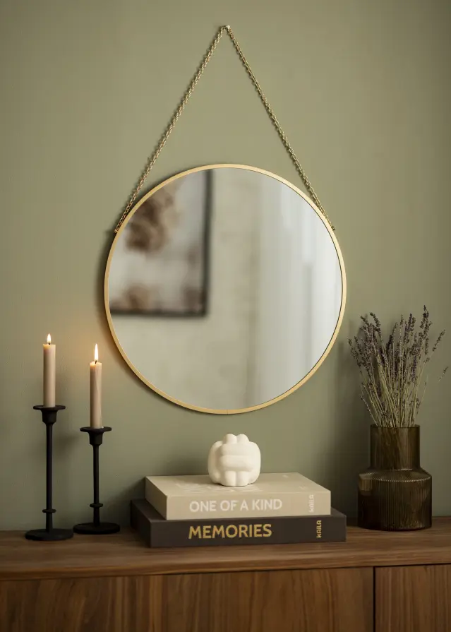 Rund Espelho Modern Dourado 50 cm Ø