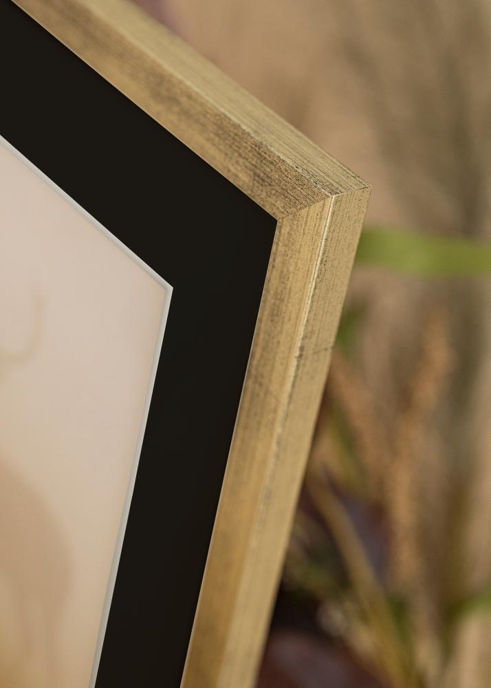 Moldura Stilren Prateado 50x60 cm - Passe-partout Preto 35x45 cm