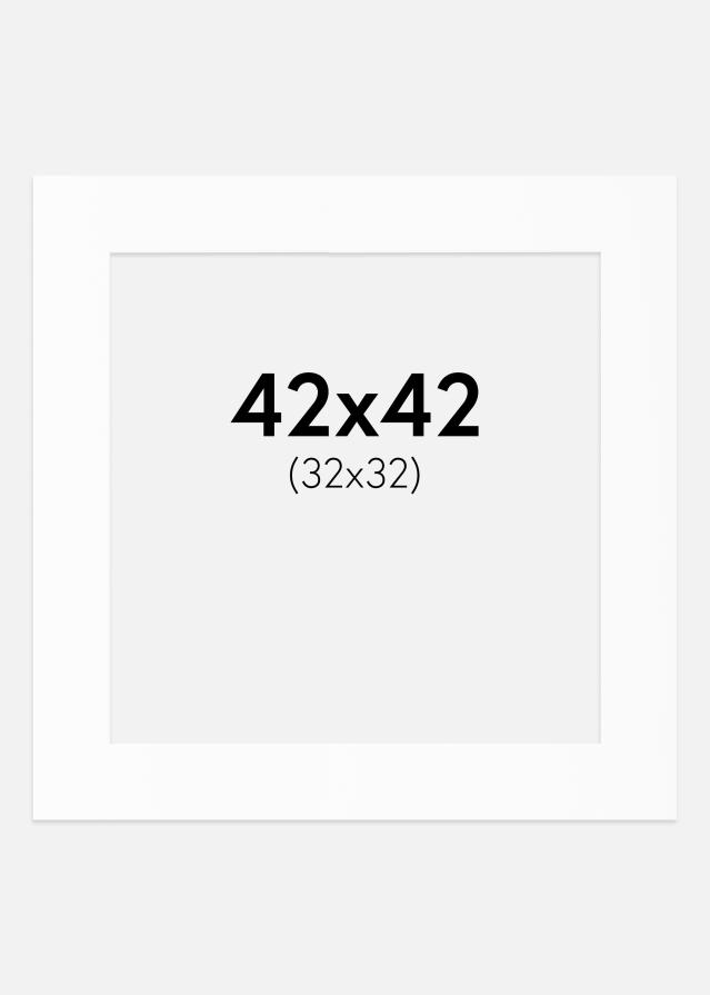 Passe-partout Branco Padrão (Bordo interior branco) 42x42 cm (32x32)