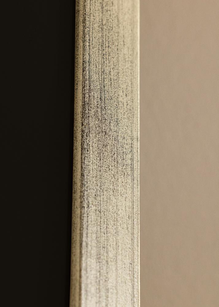 Moldura Stilren Prateado 50x60 cm - Passe-partout Preto 35x45 cm