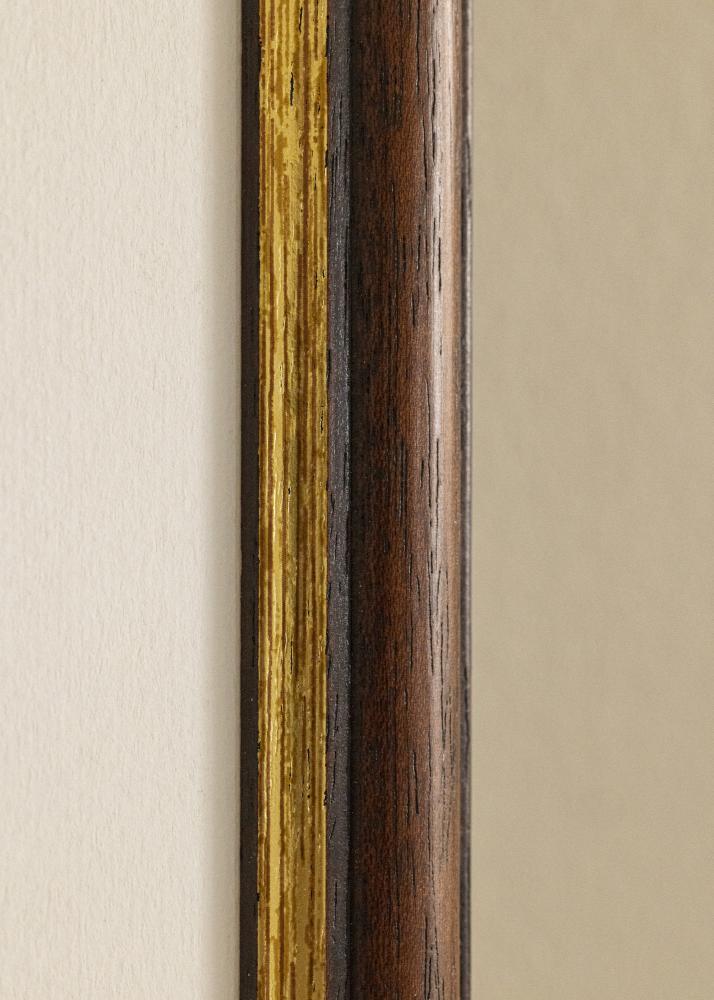 Moldura Siljan Marrom 55x55 cm - passe-partout Branco 42x42 cm