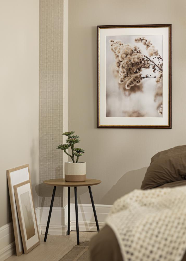 Moldura Siljan Marrom 55x55 cm - passe-partout Branco 42x42 cm