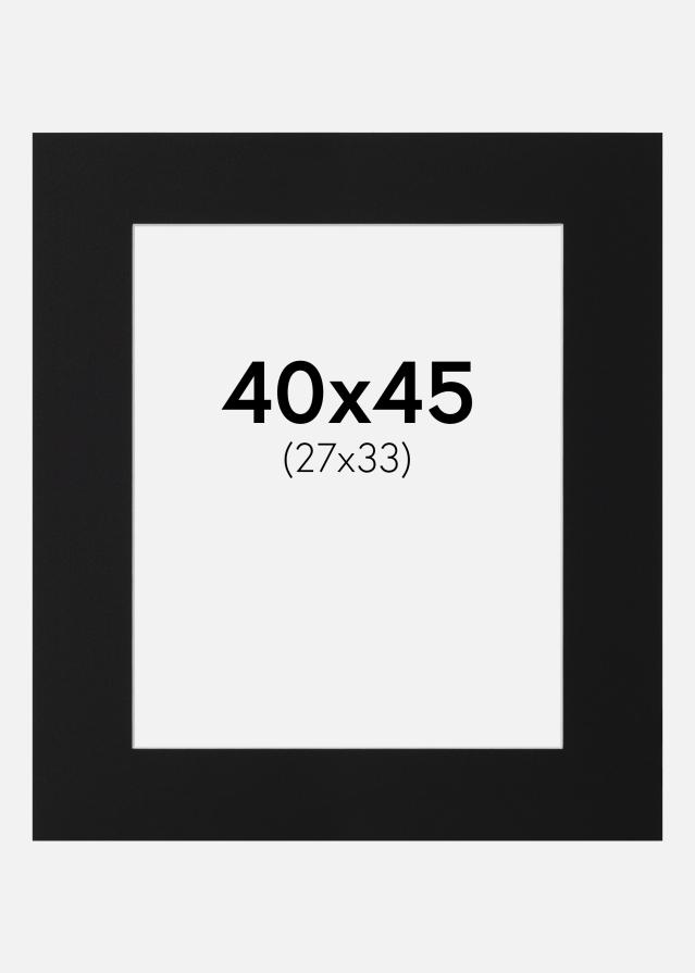 Passe-partout Preto Padrão (Bordo interior branco) 40x45 cm (27x33)