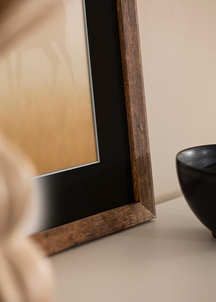 Moldura Fiorito Washed Oak 60x80 cm - Passe-partout Preto 50x70 cm