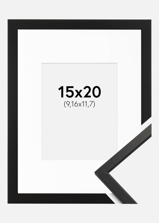 Moldura Edsbyn Preto 15x20 cm - Passe-partout Branco 4x5 inches