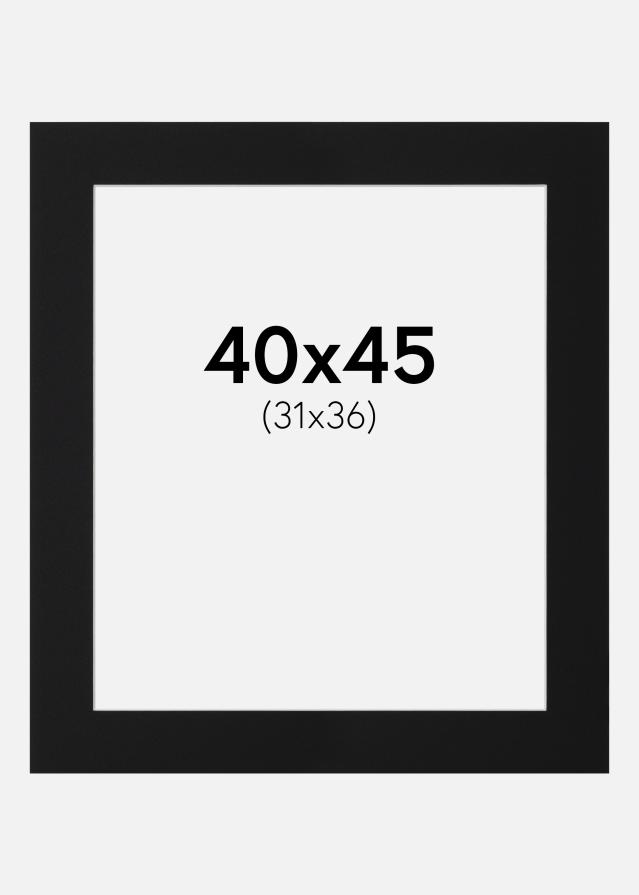 Passe-partout Preto Padrão (Bordo interior branco) 40x45 cm (31x36)