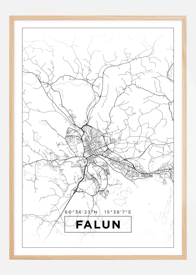 Mapa - Falun - Cartaz Branco