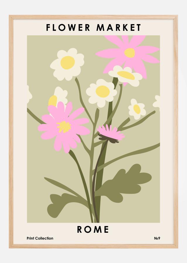 Flower Market Rome Póster