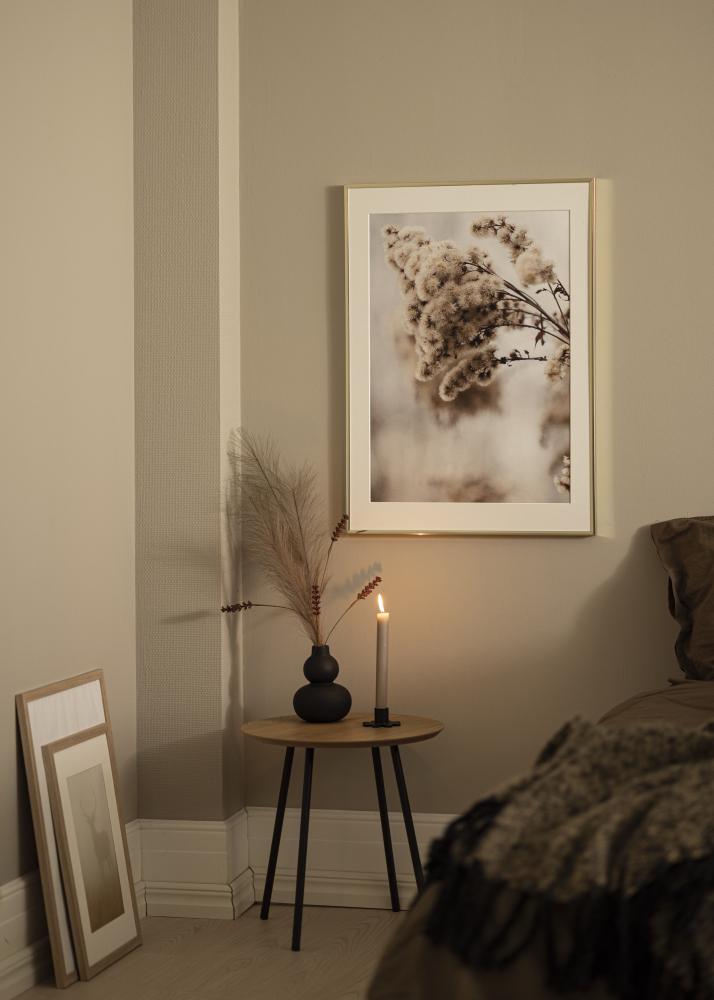 Moldura Alumínio Vidro acrílico Brilhante Dourado 21x29,7 cm (A4)