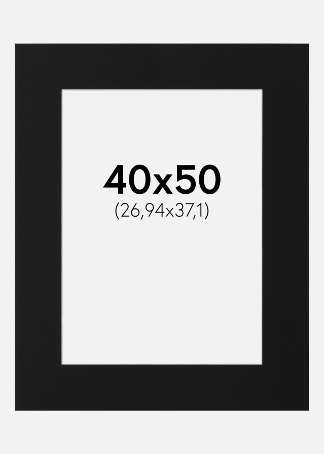 Passe-partout Preto Padrão (Bordo interior branco) 40x50 cm (26,94x37,1)