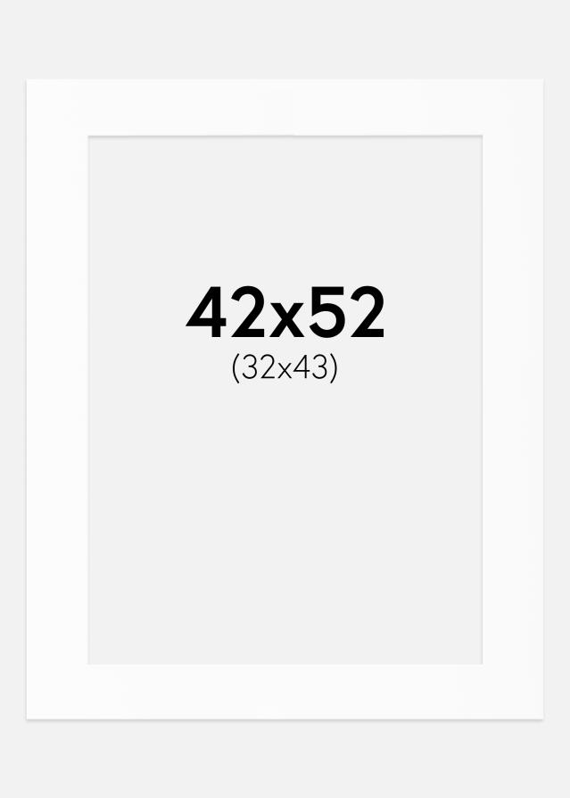 Passe-partout Branco Padrão (Bordo interior branco) 42x52 cm (32x43)