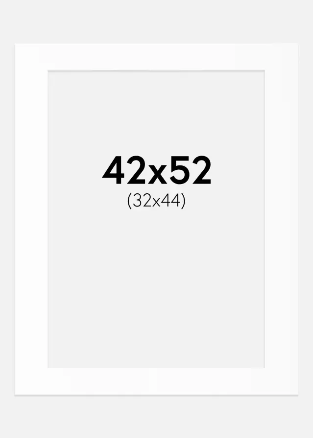 Passe-partout Branco Padrão (Bordo interior branco) 42x52 cm (32x44)