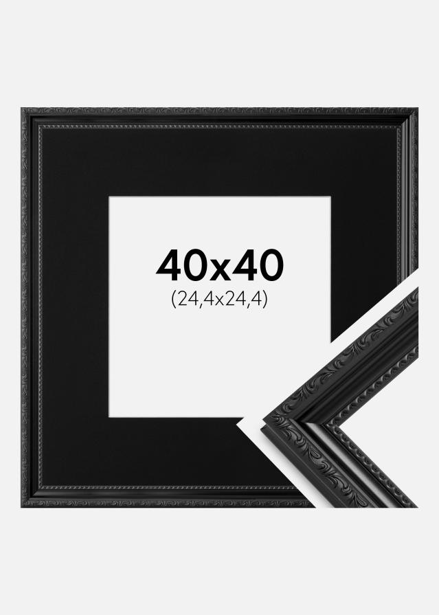 Moldura Abisko Preto 40x40 cm - Passe-partout Preto 10x10 inches