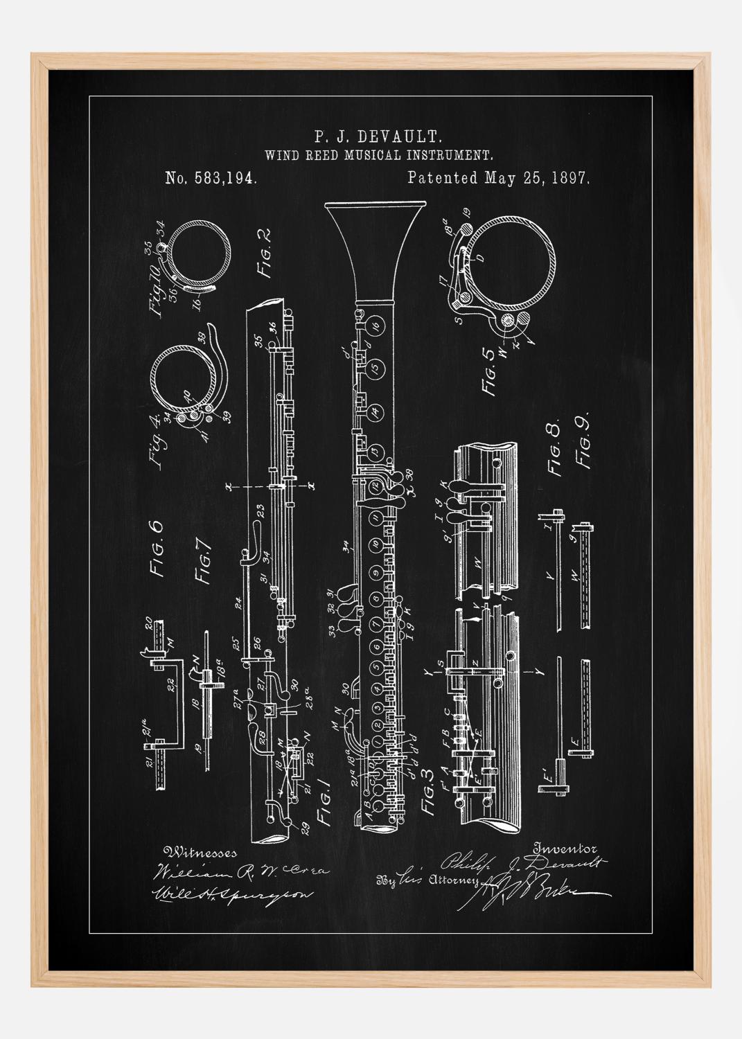 Product Image for Patent Print - Clarinet - Black Póster (30x40 cm)