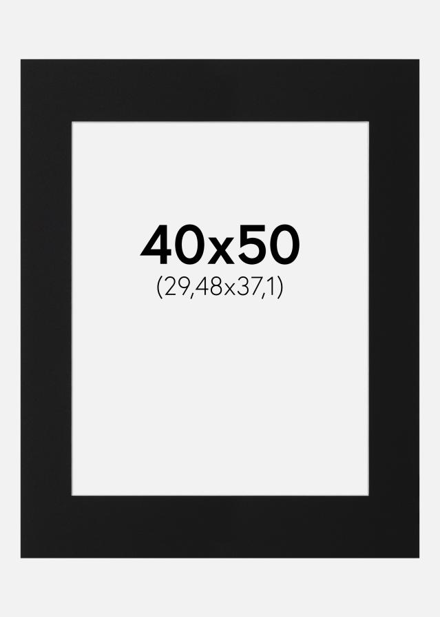 Passe-partout Preto Padrão (Bordo interior branco) 40x50 cm (29,48x37,1)