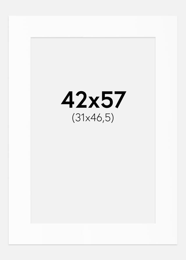 Passe-partout Branco Padrão (Bordo interior branco) 42x57 cm (31x46,5)