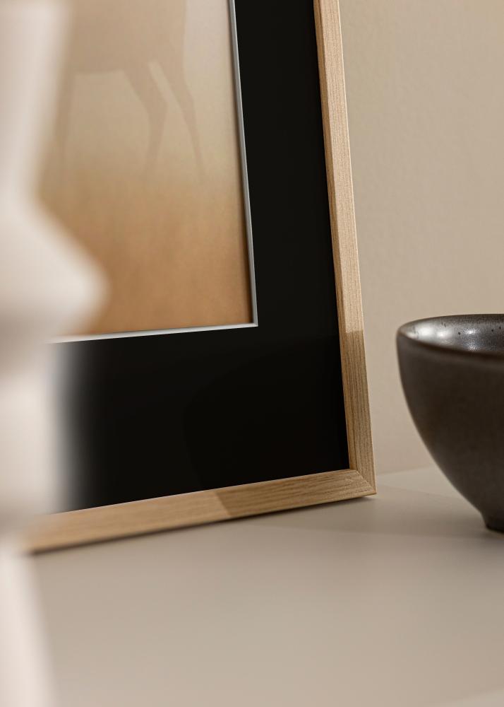 Moldura Galant Carvalho 40x50 cm - Passe-partout Preto 12x16 inches