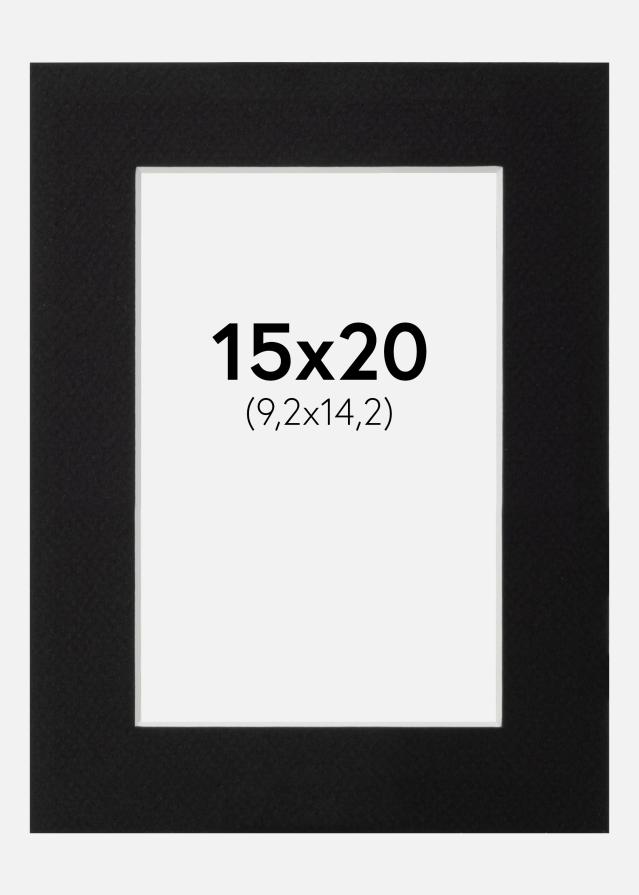 Passe-partout Canson Preto (Bordo interior branco) 15x20 cm (9,2x14,2)