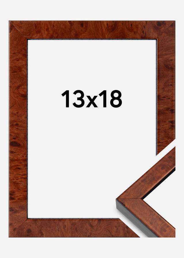 Moldura Hermes Vidro acrílico Burr Walnut 13x18 cm