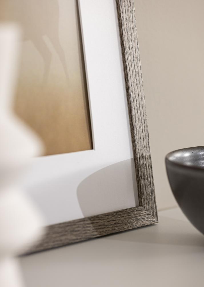 Moldura Stilren Vidro acrílico Dfolha Grey Oak 42x59,4 cm (A2)