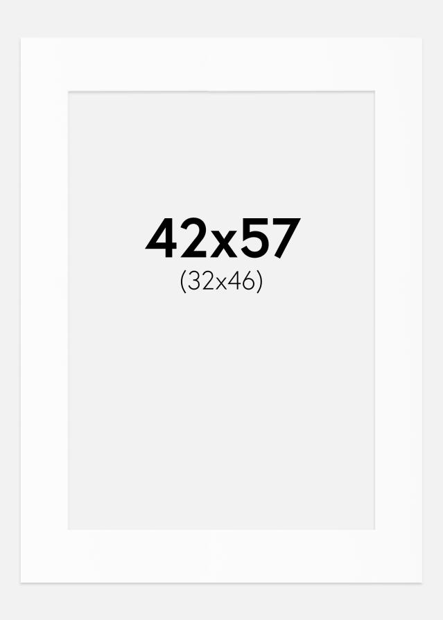 Passe-partout Branco Padrão (Bordo interior branco) 42x57 cm (32x46)