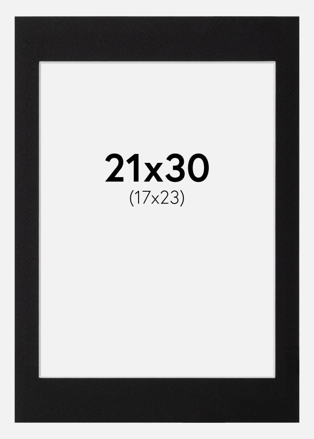 Passe-partout Canson Preto (Bordo interior branco) 21x30 cm (17x23)