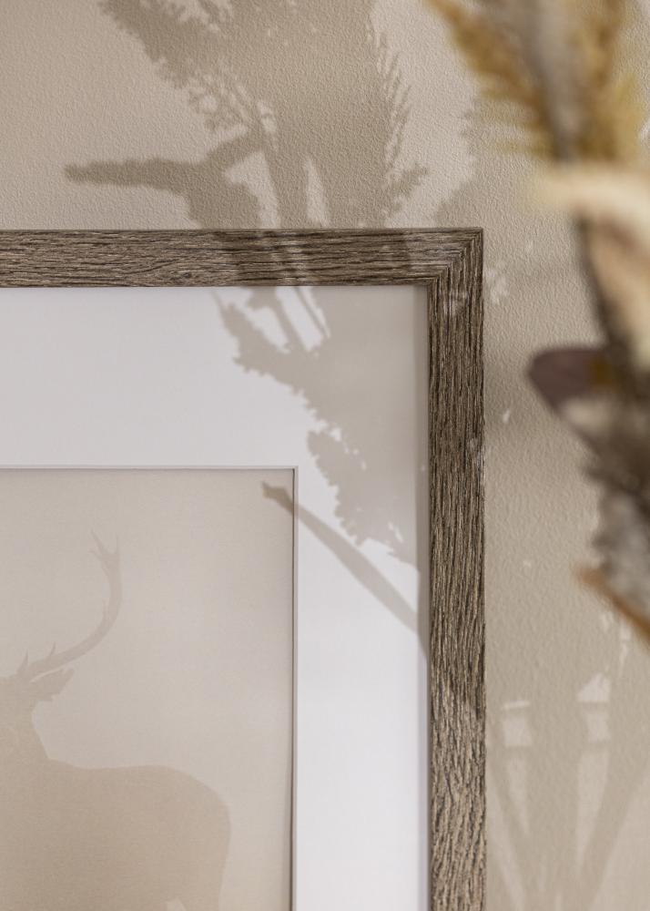 Moldura Stilren Vidro acrílico Dfolha Grey Oak 42x59,4 cm (A2)