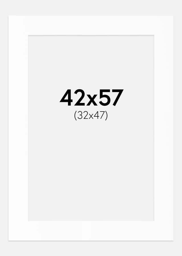 Passe-partout Branco Padrão (Bordo interior branco) 42x57 cm (32x47)